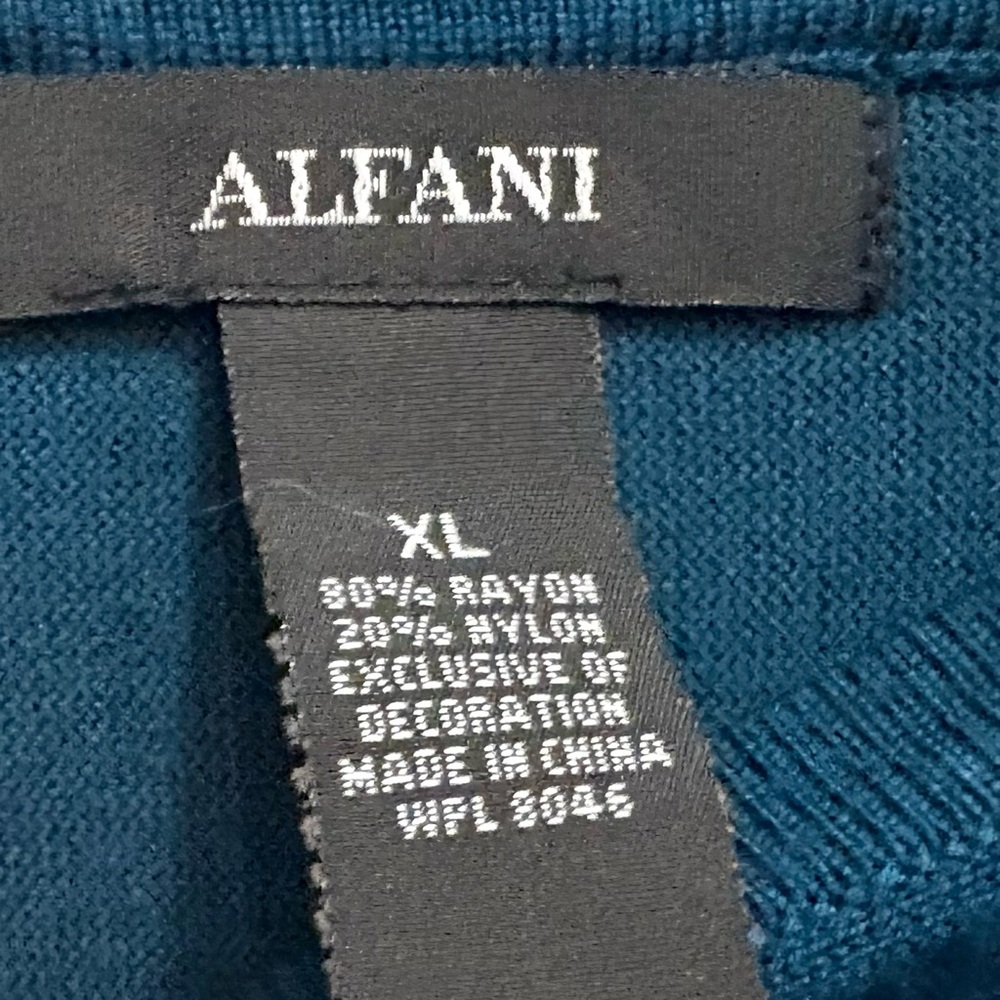 Alfani Deep Blue Embellished Long Sleeve Top - Picture 4 of 7